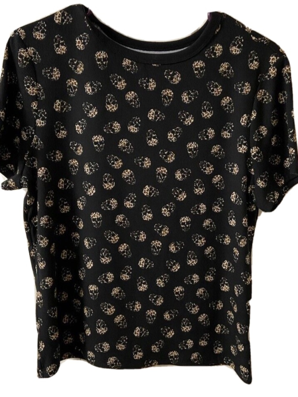 No Boundaries leopard skull ribbed shirt